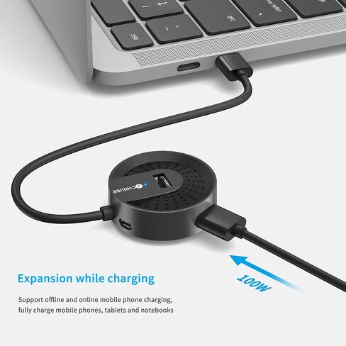Madevil 4-Port USB Hub Ultra-Light Portable Data Hub 4-in-1 USB 2.0 Charging Hub Compact Multiport Hub with 1.5M Extended USB Power Cable Universally Compatible with Phones, Tablets & More (White) in Kuwait