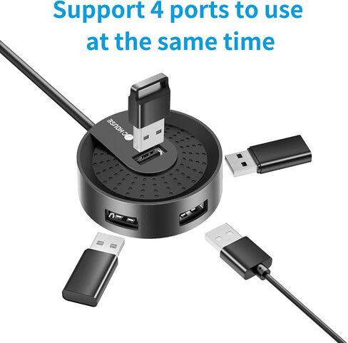 Madevil 4-Port USB Hub Ultra-Light Portable Data Hub 4-in-1 USB 2.0 Charging Hub Compact Multiport Hub with 1.5M Extended USB Power Cable Universally Compatible with Phones, Tablets & More (White) in Kuwait