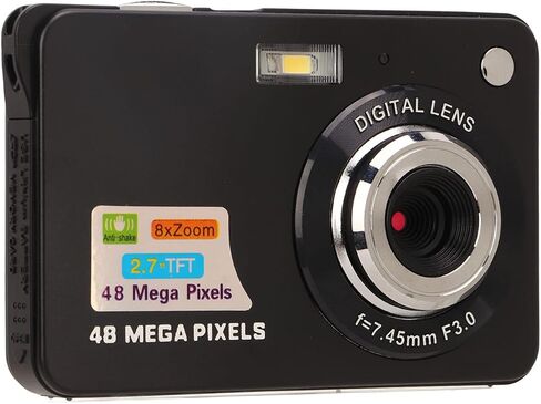 Digital Camera for Kids Teens Boys Girls Adults, 48MP 8X Zoom Digital Camera, Anti Shake Pocket Compact Portable Mini Rechargeable Camera, Gifts for Students Teens in Saudi Arabia