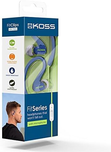 Koss KSC32iGry in-Ear Sport Clip Headphones, Microphone, Grey, Wired Plug in Saudi Arabia