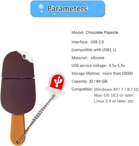 محرك فلاش USB سعة 32 جيجابايت على شكل مصاصة الشوكولاتة، محرك أقراص USB مبتكر من BorlterClamp، عصا ذاكرة محرك إبهام لتخزين البيانات الخارجية in Kuwait