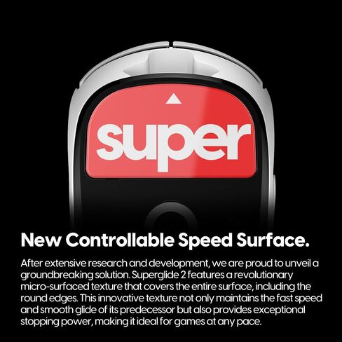 Superglide2 - New Controllable Speed Textured Surface Smoothest Mouse Feet/Skates Made with Ultra Strong Glass Smooth and Durable Sole for Logitech G Pro X Superlight2 [Red] in Kuwait