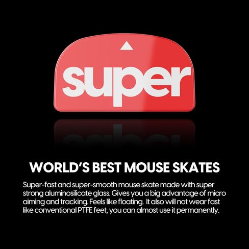 Superglide2 - New Controllable Speed Textured Surface Smoothest Mouse Feet/Skates Made with Ultra Strong Glass Smooth and Durable Sole for Logitech G Pro X Superlight2 [Red] in Kuwait