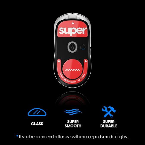 Superglide2 - New Controllable Speed Textured Surface Smoothest Mouse Feet/Skates Made with Ultra Strong Glass Smooth and Durable Sole for Logitech G Pro X Superlight2 [Red] in Kuwait