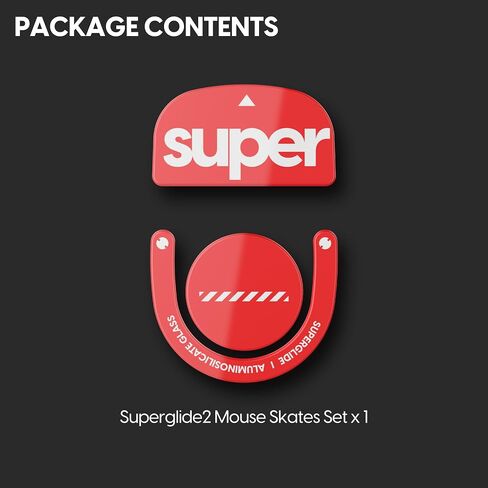 Superglide2 - New Controllable Speed Textured Surface Smoothest Mouse Feet/Skates Made with Ultra Strong Glass Smooth and Durable Sole for Logitech G Pro X Superlight2 [Red] in Kuwait