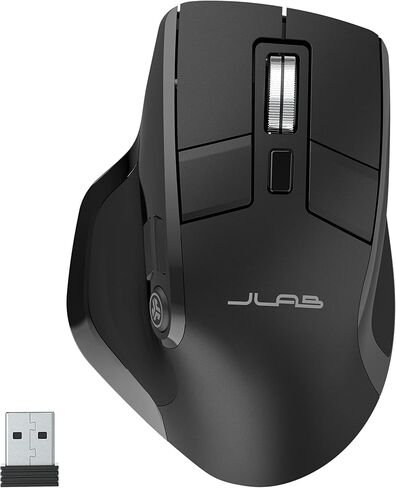 JLab Epic Wireless Mouse, Connect Via Bluetooth or USB Wireless Dongle, Multi-Device Toggle, Up to 3 Devices, OLED Display, Custom User Profiles, Adjustable Tracking, Full-Size, (4 Pack) in Saudi Arabia