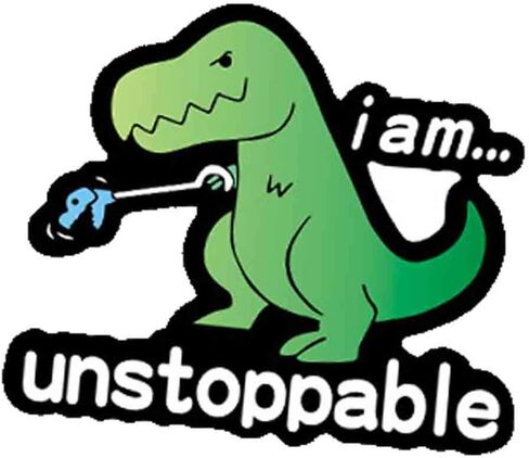 I am Unstoppable T-Rex Funny Decal Vinyl Sticker for Cars Trucks Vans Walls Laptop Toolbox(Red） in Saudi Arabia