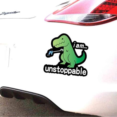 I am Unstoppable T-Rex Funny Decal Vinyl Sticker for Cars Trucks Vans Walls Laptop Toolbox(Red） in Saudi Arabia
