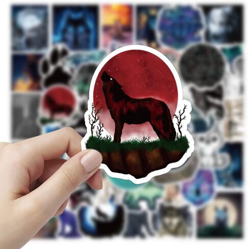 Zutena 100pcs Wolf Stickers for Water Bottles Laptop Phone Case Skateboard Computer iPad Notebook,Waterproof Vinyl Wolf Stickers Decals Pack for Kids Boys Teens Party Favors in Kuwait