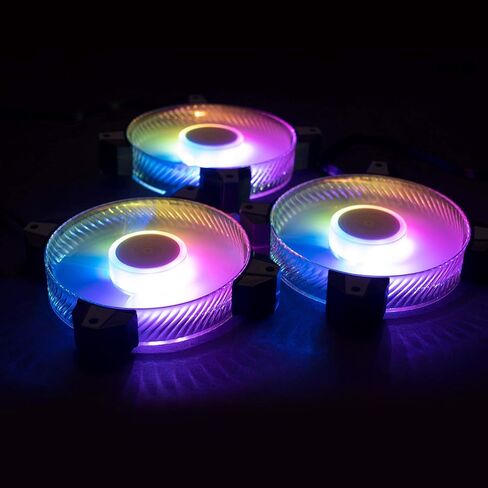 مجموعة مراوح ثلاثية باضاءة RGB قابلة للتعديل 120 ملم من انوين (وحدة التحكم متضمنة) in Kuwait