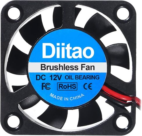 Diitao 5PCS 4010 12V مروحة تبريد، 40x40x10mm مروحة تبريد بدون فرش مع ضوء RGB، 0.05A مروحة تبريد تمامًا للطابعة ثلاثية الأبعاد DVR PC (2-Pin DC 12V RGB متعدد الألوان) in Kuwait