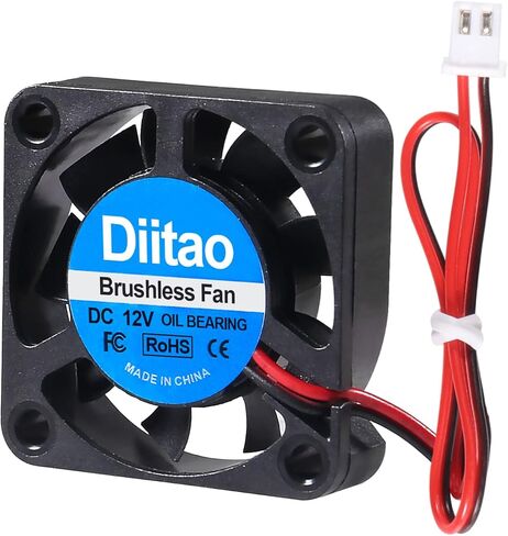 Diitao 5PCS 4010 12V مروحة تبريد، 40x40x10mm مروحة تبريد بدون فرش مع ضوء RGB، 0.05A مروحة تبريد تمامًا للطابعة ثلاثية الأبعاد DVR PC (2-Pin DC 12V RGB متعدد الألوان) in Kuwait