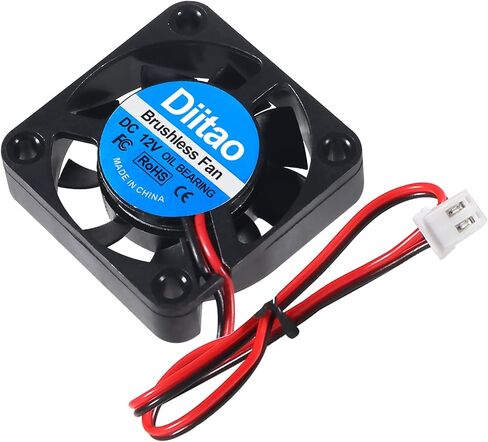 Diitao 5PCS 4010 12V مروحة تبريد، 40x40x10mm مروحة تبريد بدون فرش مع ضوء RGB، 0.05A مروحة تبريد تمامًا للطابعة ثلاثية الأبعاد DVR PC (2-Pin DC 12V RGB متعدد الألوان) in Kuwait