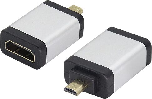 محول AAOTOKK Micro HDMI إلى HDMI، (النوع D) وصلة Micro HDMI ذكر إلى HDMI أنثى لأجهزة موصل منفذ HDMI الصغير 4K 60 هرتز للكاميرا والكمبيوتر المحمول والكمبيوتر اللوحي والتلفزيون عالي الدقة وجهاز العرض (عبوة من قطعتين/برتقالي) in Kuwait