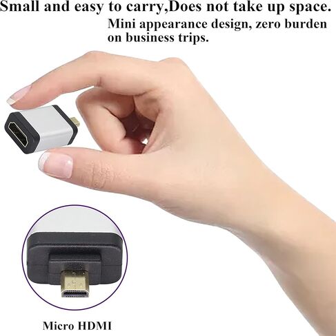 محول AAOTOKK Micro HDMI إلى HDMI، (النوع D) وصلة Micro HDMI ذكر إلى HDMI أنثى لأجهزة موصل منفذ HDMI الصغير 4K 60 هرتز للكاميرا والكمبيوتر المحمول والكمبيوتر اللوحي والتلفزيون عالي الدقة وجهاز العرض (عبوة من قطعتين/برتقالي) in Kuwait