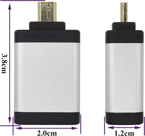محول AAOTOKK Micro HDMI إلى HDMI، (النوع D) وصلة Micro HDMI ذكر إلى HDMI أنثى لأجهزة موصل منفذ HDMI الصغير 4K 60 هرتز للكاميرا والكمبيوتر المحمول والكمبيوتر اللوحي والتلفزيون عالي الدقة وجهاز العرض (عبوة من قطعتين/برتقالي) in Kuwait