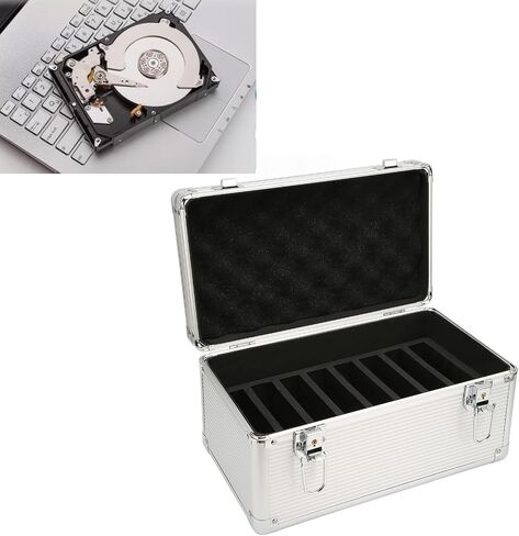 14 Bays Hard Drive Storage Case for 8 Bays 3.5 inch, 6 Bays 2.5 inch HDD, Aluminum and EVA Hard Drive Case, Shockproof Hard Disk Protection Box for 3.5 inch Hard Disk in Saudi Arabia