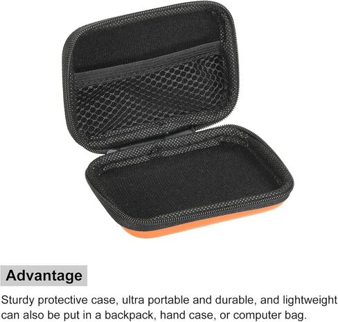 حقيبة حمل تخزين محمولة من PATIKIL مقاومة للصدمات باللون الوردي مقاس 4.33 × 2.95 × 1.57 بوصة لسماعات الأذن وكابل USB للقرص الصلب in Kuwait