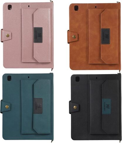 Wallet case for iPad Mini6 8.3 inch，iPad Mini 6th Generation 2021 case PU Leather with Shoulder Strap Pen Holder Hand Strap Card Holder Pocket Kickstand (iPad Mini6（2021）, Brown) in Kuwait