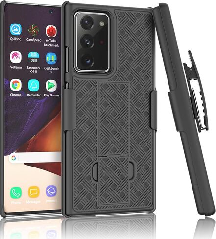 حافظة Tiflook لهاتف Samsung Note 20 مقاس 6.7 بوصة مع حامل مدمج ومشبك حزام وغطاء مضاد للصدمات، وحافظة لهاتف Samsung Galaxy Note 20 - أسود in Kuwait