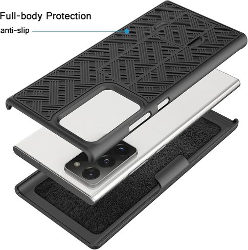 حافظة Tiflook لهاتف Samsung Note 20 مقاس 6.7 بوصة مع حامل مدمج ومشبك حزام وغطاء مضاد للصدمات، وحافظة لهاتف Samsung Galaxy Note 20 - أسود in Kuwait