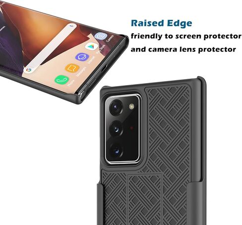 حافظة Tiflook لهاتف Samsung Note 20 مقاس 6.7 بوصة مع حامل مدمج ومشبك حزام وغطاء مضاد للصدمات، وحافظة لهاتف Samsung Galaxy Note 20 - أسود in Kuwait