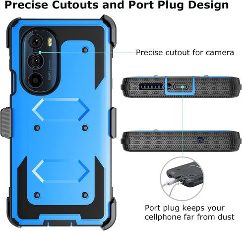 حافظة Takfox Moto Edge Plus 2022، لهاتف Motorola Edge+2022/ X30/Moto Edge 30 Pro حافظة 2022 بمشبك حزام، [واقي شاشة مدمج] [مسند] غطاء متين مقاوم للصدمات شديد التحمل - أخضر in Kuwait