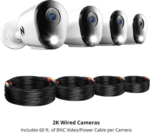 نظام كاميرا مراقبة منزلية للفيديو Night Owl 2-Way Audio 12 قناة DVR مع (4) كاميرات ردع داخلية/خارجية سلكية بدقة 2K HD ومحرك أقراص ثابت سعة 1 تيرابايت (إضافة ما يصل إلى 4 كاميرات سلكية و4 Wi-Fi أخرى) in Saudi Arabia