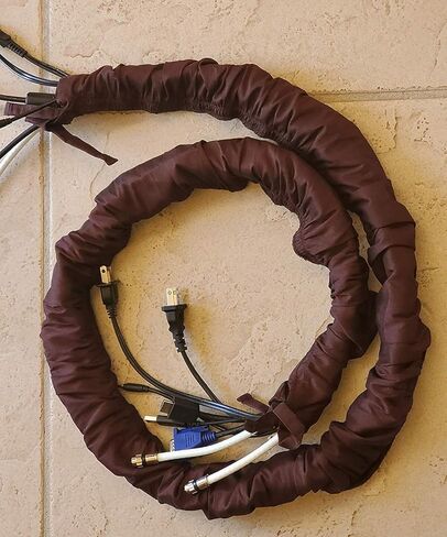 Cord & Chain Cover, 6.5 feet, 2 Pack Silk-Type Fabric, Hook and Loop Closure Strip - Use for Chandelier, Lighting, Wires (Gray) in Kuwait