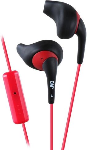 JVC White and Orange Nozzel Secure Comfort Fit Sweat Proof Gumy Sport Earbuds with long colored cord HA-ENR15W in Saudi Arabia