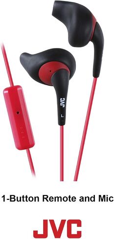 JVC White and Orange Nozzel Secure Comfort Fit Sweat Proof Gumy Sport Earbuds with long colored cord HA-ENR15W in Saudi Arabia