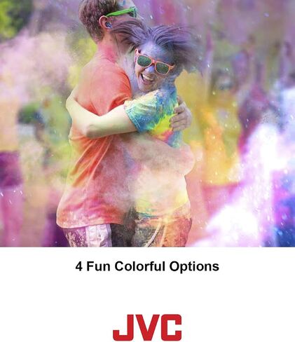 JVC White and Orange Nozzel Secure Comfort Fit Sweat Proof Gumy Sport Earbuds with long colored cord HA-ENR15W in Saudi Arabia
