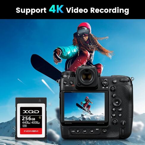 INDMEM XQD 128GB Memory Cards, 5X Tough MLC XQD Flash Memory Cards High Speed G Series| Max Read 440MB/s, Max Write 400MB/s in Kuwait