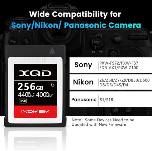 INDMEM XQD 128GB Memory Cards, 5X Tough MLC XQD Flash Memory Cards High Speed G Series| Max Read 440MB/s, Max Write 400MB/s in Kuwait