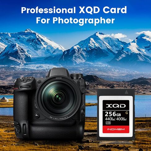 INDMEM XQD 128GB Memory Cards, 5X Tough MLC XQD Flash Memory Cards High Speed G Series| Max Read 440MB/s, Max Write 400MB/s in Kuwait