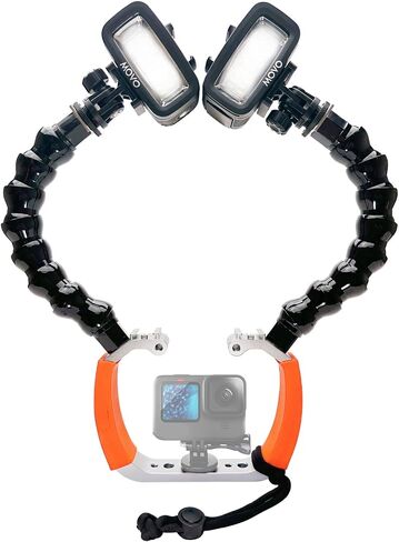 Movo DiveRig7 Underwater Video/Photo Diving Rig for Scuba and Snorkeling - Compact Action Camera Cage Dive Rig, Waterproof Lights with Flexible Arm Mounts - Compatible with GoPro, DJI Osmo, Insta360 in Saudi Arabia