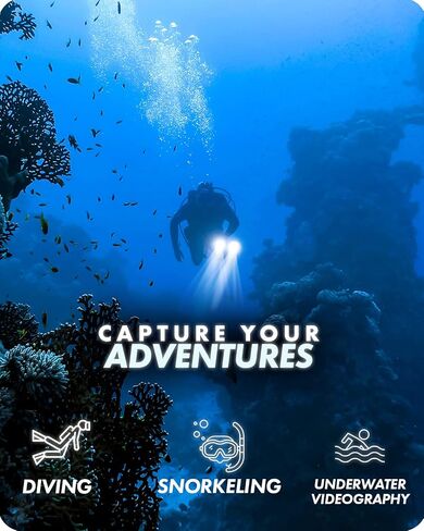 Movo DiveRig7 Underwater Video/Photo Diving Rig for Scuba and Snorkeling - Compact Action Camera Cage Dive Rig, Waterproof Lights with Flexible Arm Mounts - Compatible with GoPro, DJI Osmo, Insta360 in Saudi Arabia