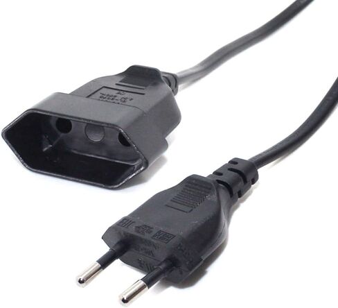 Tekit European EU 2 Prong Power Cord Cable VDE Male to Female Power Extension Cord Cable M/F for PC Computer PDU UPS (3M) in Kuwait