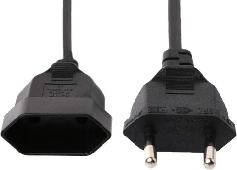 Tekit European EU 2 Prong Power Cord Cable VDE Male to Female Power Extension Cord Cable M/F for PC Computer PDU UPS (3M) in Kuwait