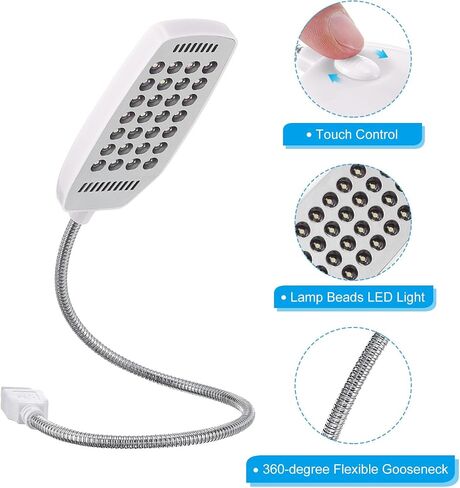 PATIKIL Keyboard Light Laptop Lamp USB LED Lights, 28 Lamp Beads LED Light Touch Control Flexible Stick Long Geeseneck Lamp, Pink in Saudi Arabia