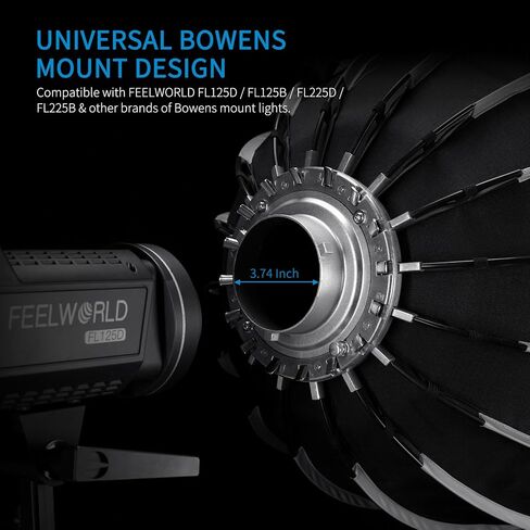 FEELWORLD FSP60 V2 60 سم 23.6 بوصة صندوق سوفت بوكس ​​محمول مكافئ لـ FEELWORLD FL125D FL125B FL225D FL225B وغيرها من إضاءة استوديو الفيديو من Bowens Mount in Saudi Arabia