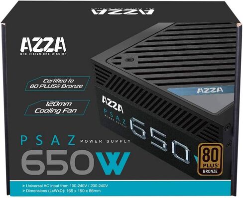 Azza PSAZ-650W 650 WATT Power Supply, Bronze in Kuwait