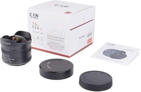 7artisans 7.5 ملم F2.8 II عدسة عين السمكة APS-C 190 درجة عدسة ثابتة يدوية بزاوية واسعة للغاية، متوافقة مع Canon EF-M Mount M1، M2، M3، M5، M6، M10، M50، M100 in Saudi Arabia