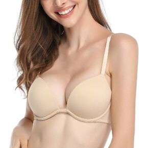 Deyllo Women’s Push Up Underwire Bra Super Padded T-Shirt Bra Add Two Cups