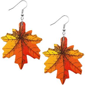 Nanafast Fall 2023 Thanksgiving Earrings for Women Girls Leather Pumpkin Turkey Maple Leaf Shaped Thanksgiving Day Celebration Party Trendy Fall Dangle Fun Hook Earrings for Her Autumn Jewelry Gifts in Saudi Arabia