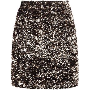 REEMONDE Women's Sequin Skirt Sparkle Stretchy Bodycon Mini Skirts Night Out Party
