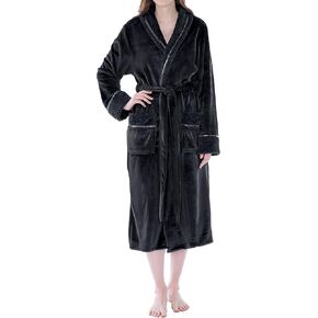 PAVILIA Soft Plush Women Fleece Robe, Cozy Warm Bathrobe, Fuzzy Female Long Spa Robe in Kuwait