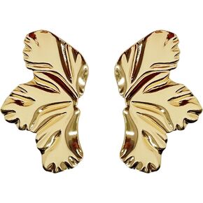 YOOSMATIC Gold Flower Earrings 14K Gold Plated Flower Dangle Drop Earrings, Sparkling Dainty Earrings for Women Gift, Exaggerated Statement Earrings Punk (Gold)