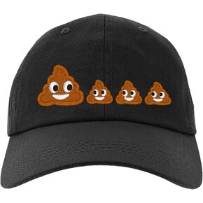 Embroidered Poop Family Face Text Image Cap, Adjustable Baseball Hat