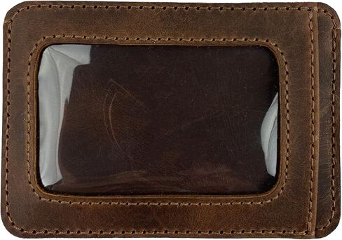 Hide & Drink, Card Holder with ID Slot Handmade from Full Grain Leather - Compact Storage for Cards & Cash, Front Pocket Wallet, Everyday Accessories - Bourbon Brown in Saudi Arabia